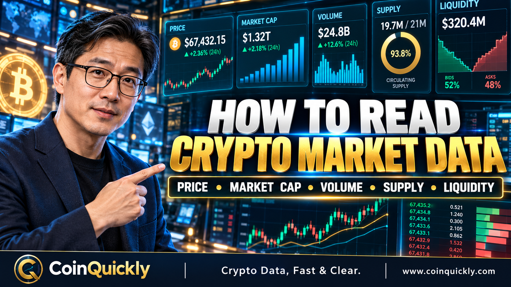 How to Read Crypto Market Data: Price, Market Cap, Volume, Supply, and Liquidity